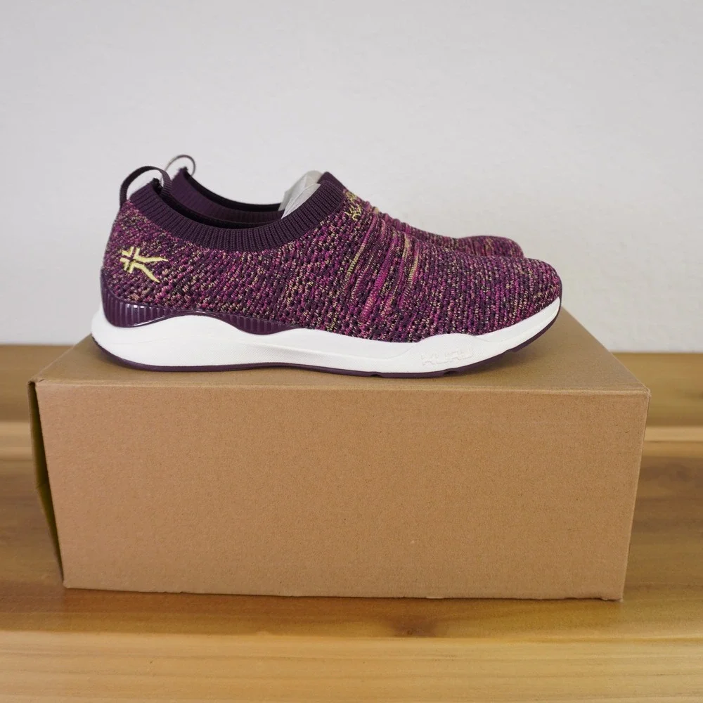 KURU Stride Slip On Sneakers Womens 7.5 Plum Purple Confetti Orthopedic Shoes